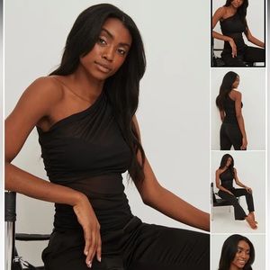 Draped Na-Kd Mesh Sleeveless Top NWT never worn